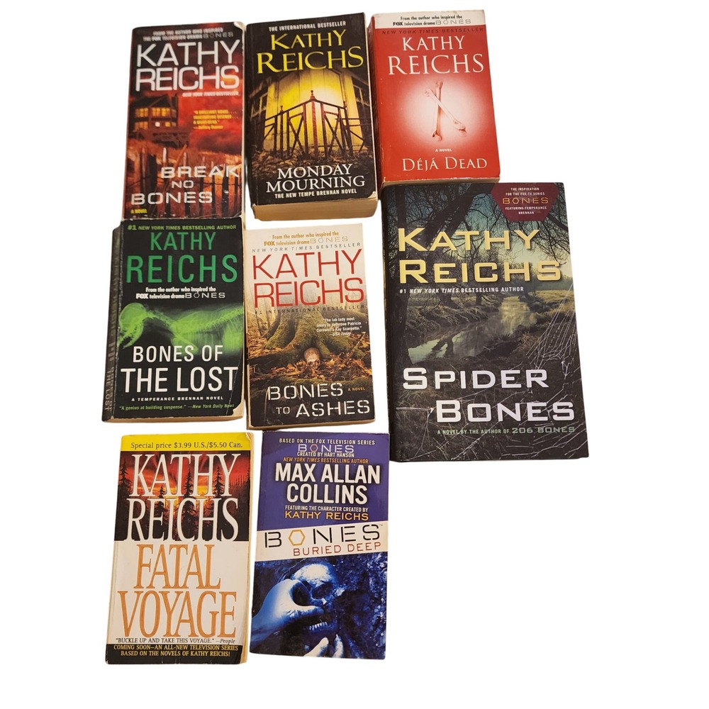 Kathy Reichs Tempe Brennan Mystery Thriller Novel Book Lot of 8 Bones‎ Series